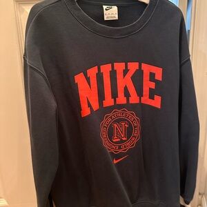 Nike Women's Dark Gray and Red Sweatshirt